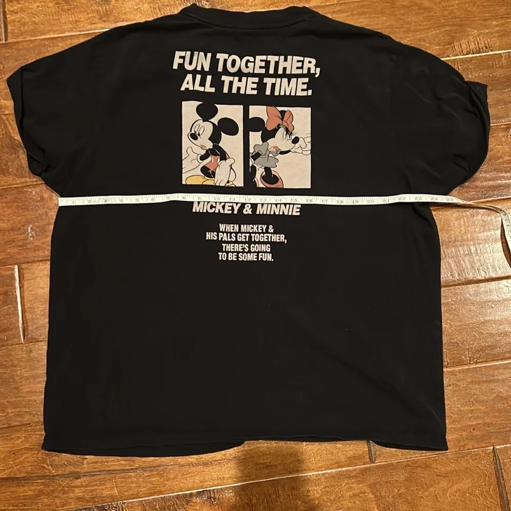 Rare Vintage Unisex Disney Apparel Mickey and Minnie Mouse Black T-Shirt Cotton - Picture 7 of 10